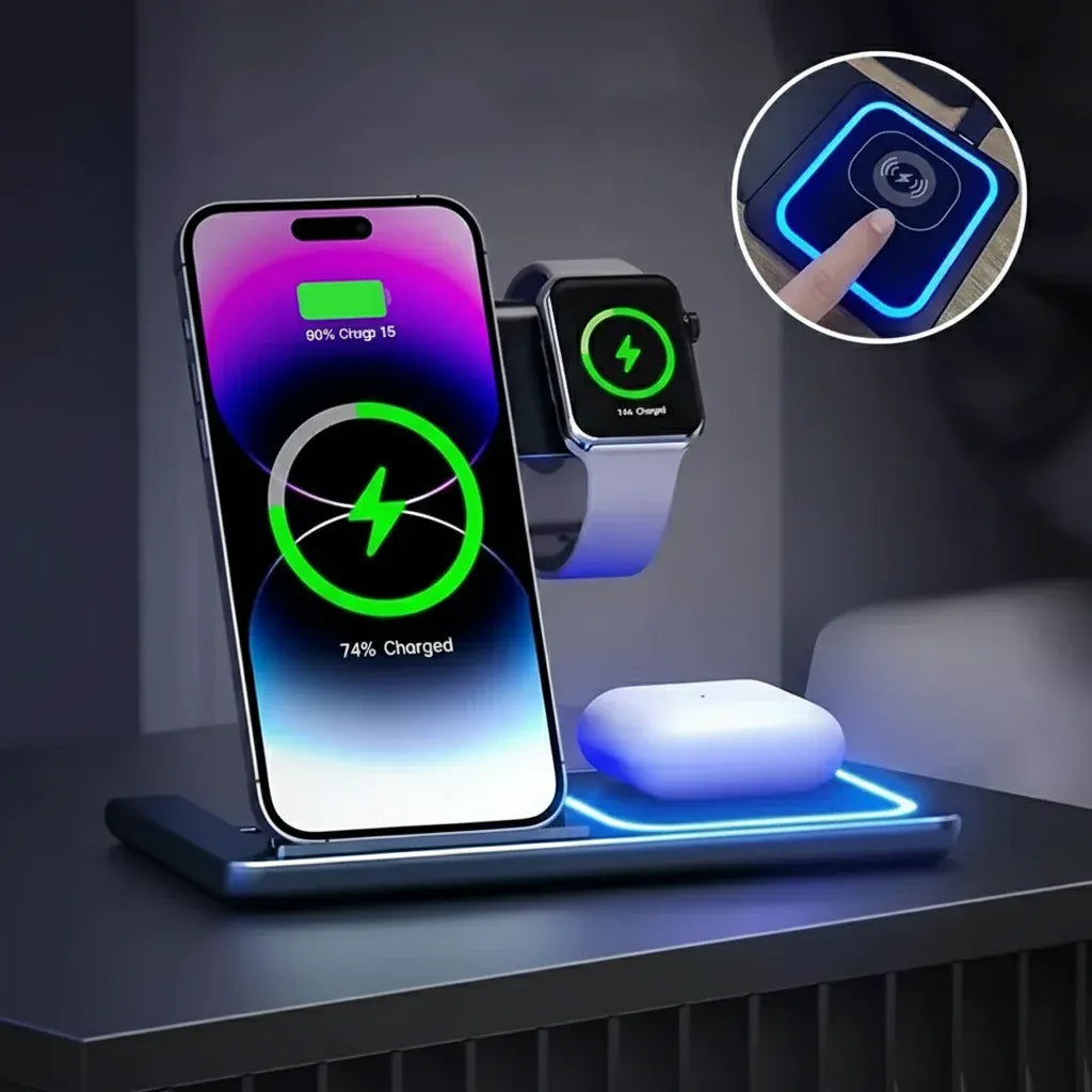 High-Tech Lindjee 3-in-1 Charging Station - charge iPhone, AirPods and Apple Watch simultaneously