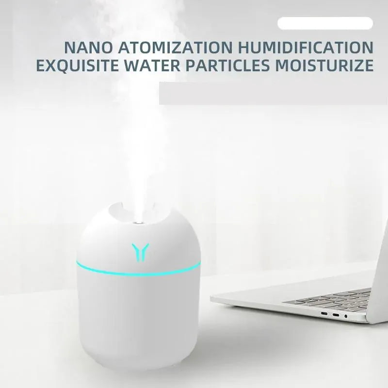 High-Tech Lindjee Mini USB Humidifier night light feature - soft ambient glow for bedroom