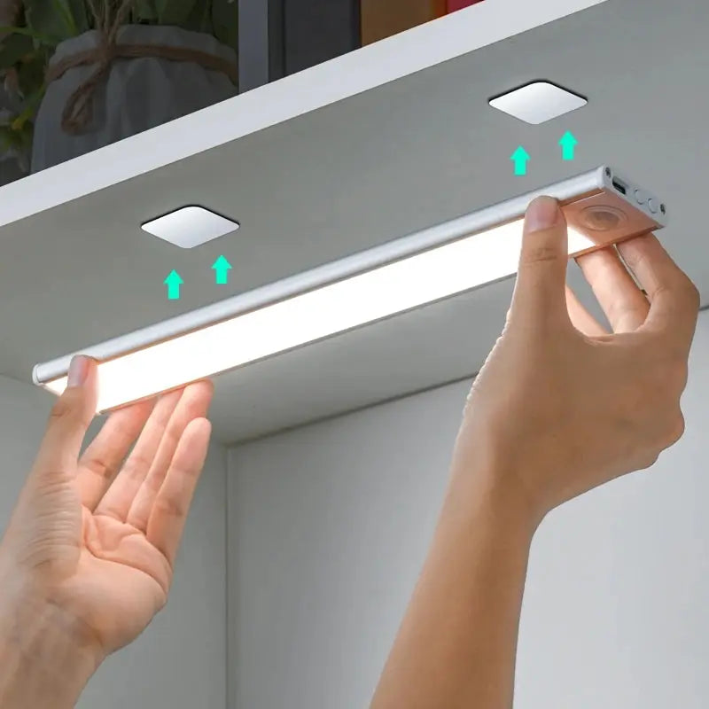High-Tech Lindjee LED Motion Sensor Light Night Light Wireless USB Under Cabinet Light For Kitchen Cabinet Bedroom Wardrobe Sensor Indoor Lighting