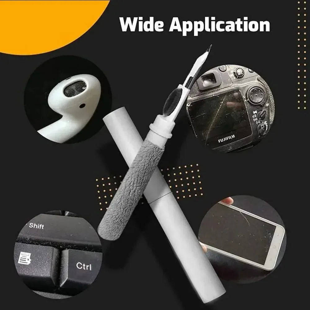 High-Tech Lindjee CleanPod 2-in-1 cleaning kit in white - eco-friendly material safe for electronics