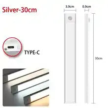 High-Tech Lindjee 3 couleurs dans une lampe / Argent 30CM Lumière LED à Détection